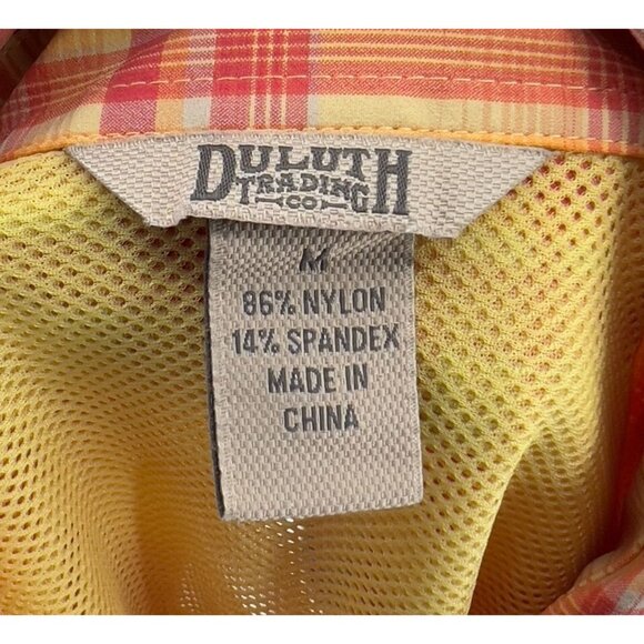 Duluth Trading Co. Womens Plaid Button-Down Shirt M Yellow/Red Long Sleeve - Picture 6 of 6